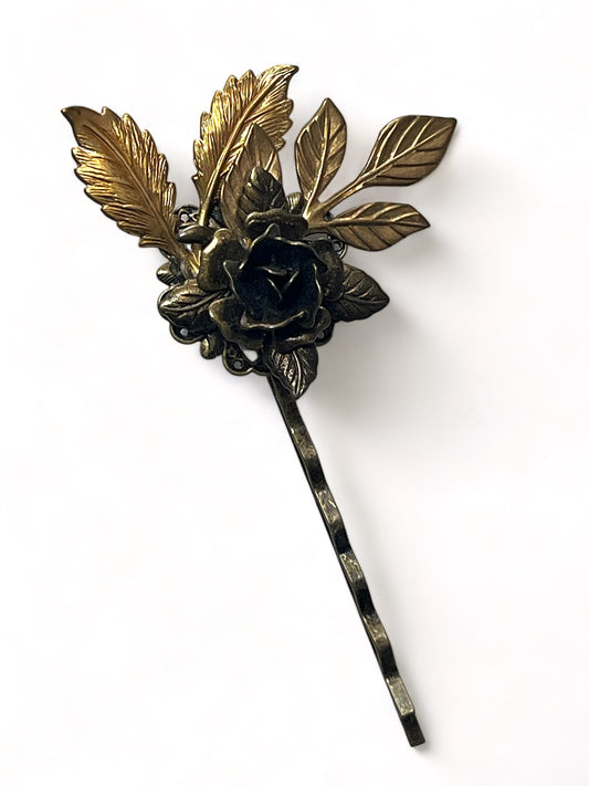 Brass Floral Hairpin