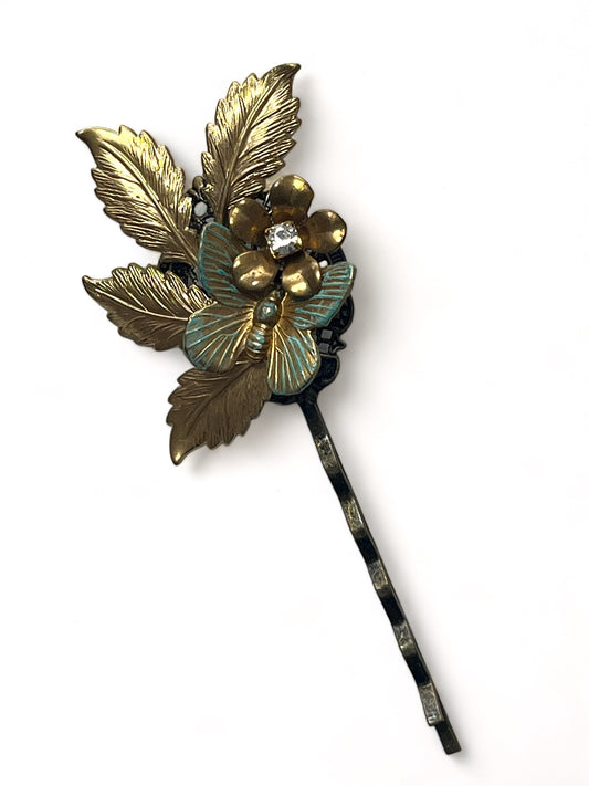 Brass Butterfly Hairpin