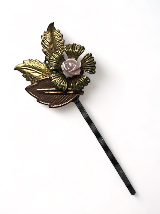 Brass Flower Hairpin