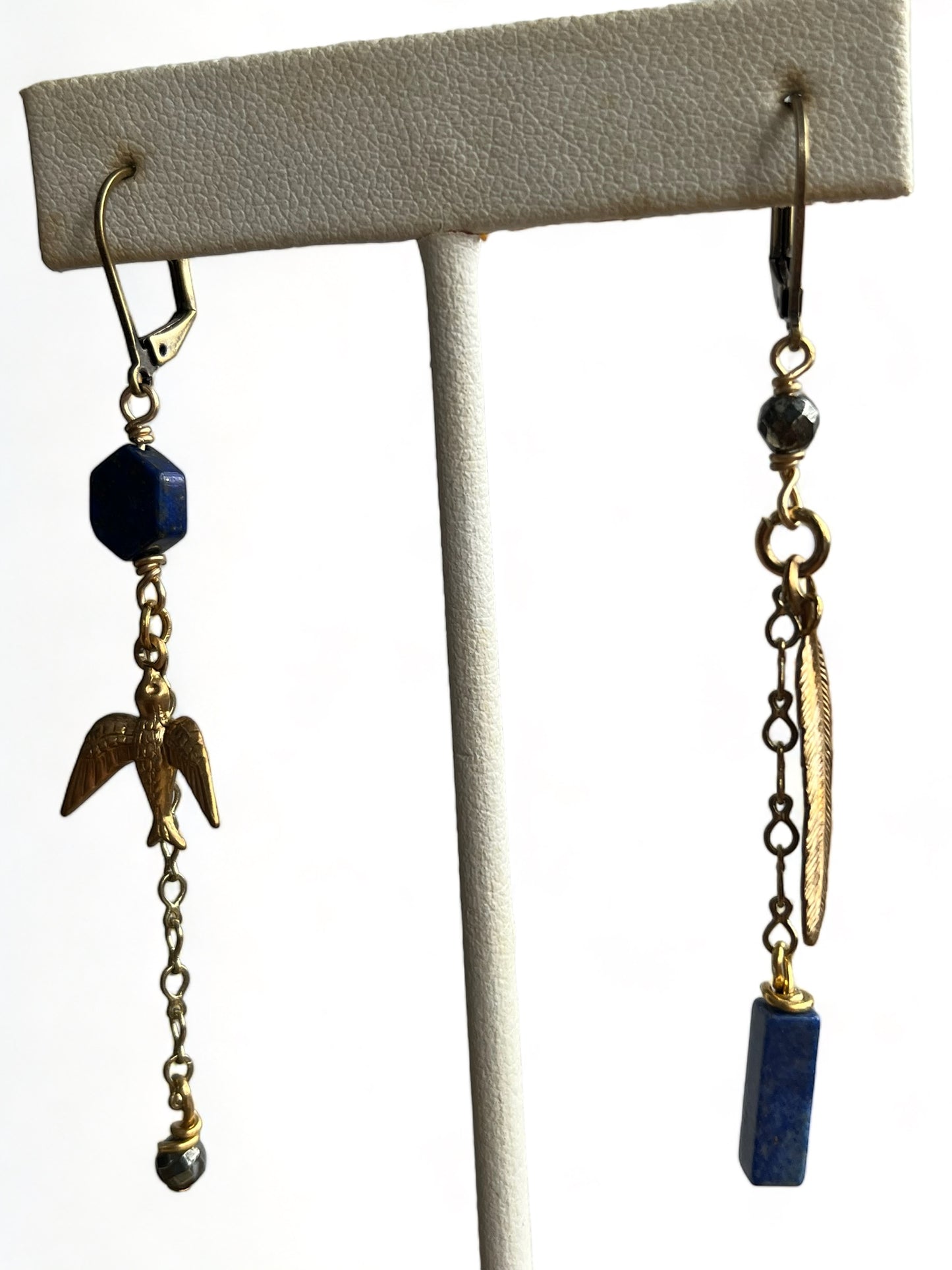 Asymmetrical Lapis Lazuli Earrings